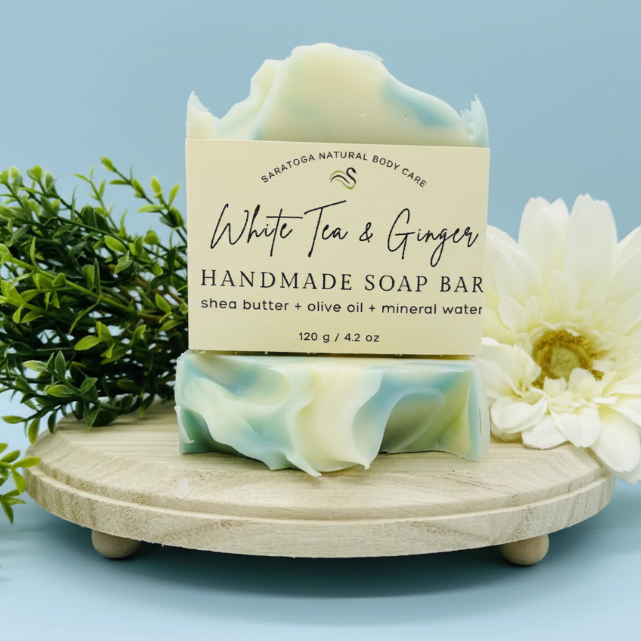 White Tea Ginger Handmade Soap Bar - Image 4