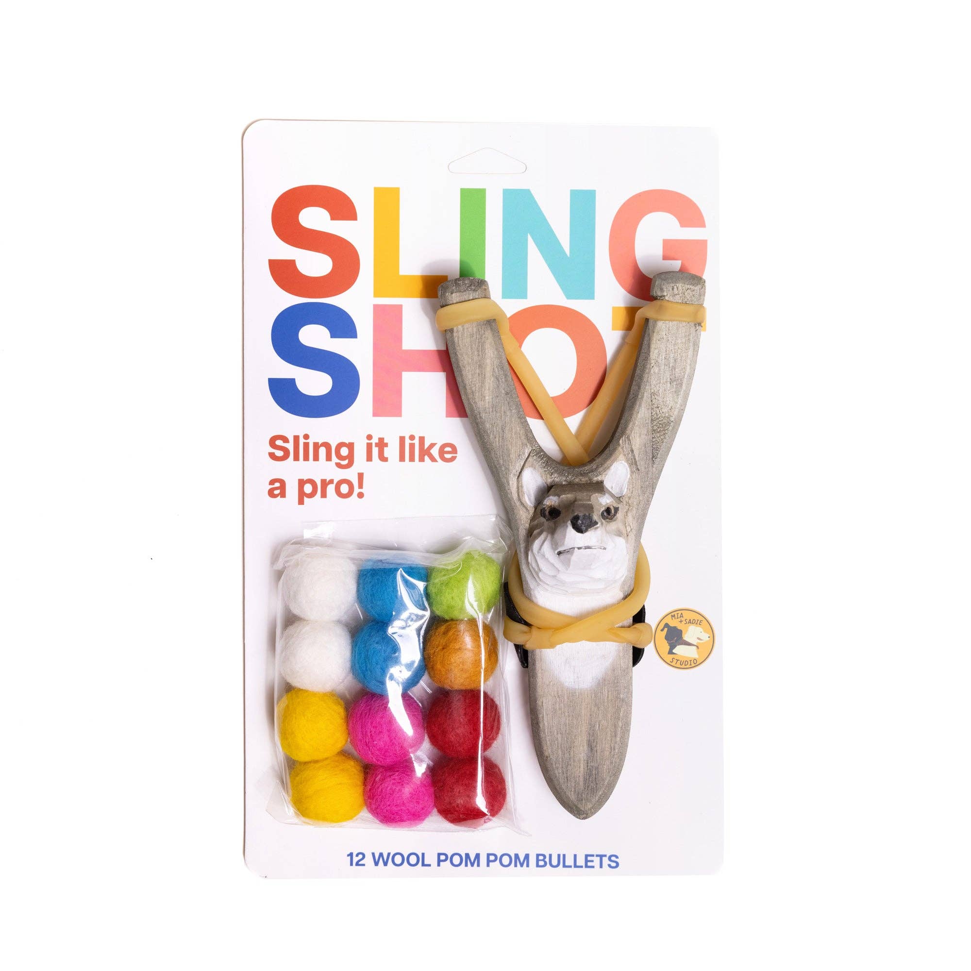 Wooden Slingshots - Bear, Wolf & Eagle with Felted Pellets - Image 2