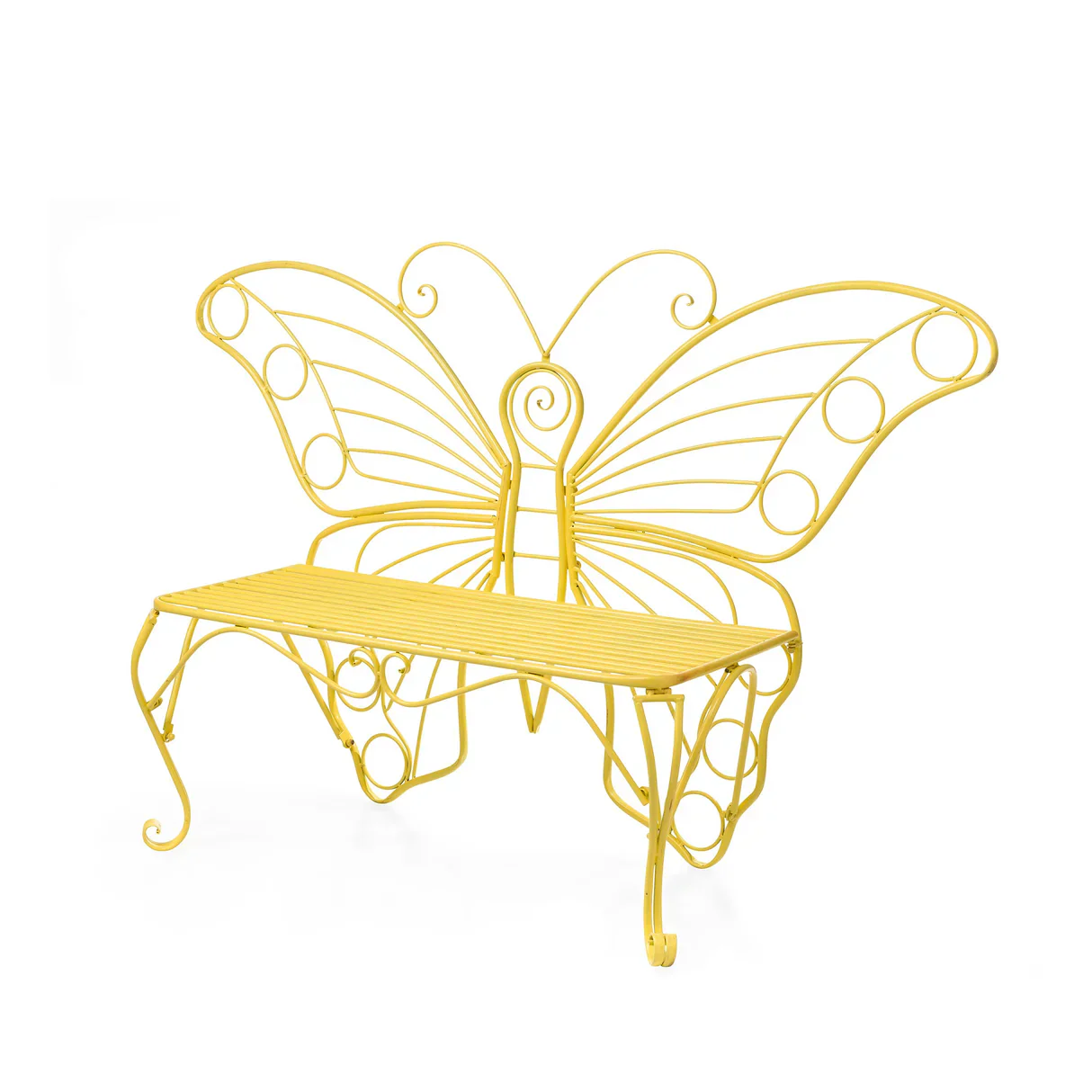Yellow Metal Garden Butterfly Chair - Image 2